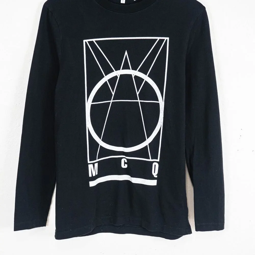 McQ Alexander McQueen Long Sleeve T-Shirt in Black Size Medium